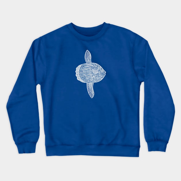 Common Mola or Ocean Sunfish - detailed fish design Crewneck Sweatshirt by Green Paladin